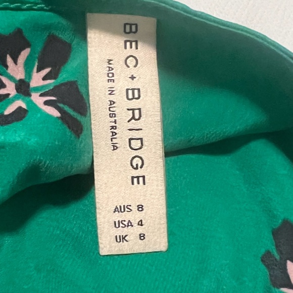 BEC + BRIDGE CO-ORD 2PC. SILK SKIRT SET, SIZE US 4, GREEN/BLACK - Picture 11 of 11